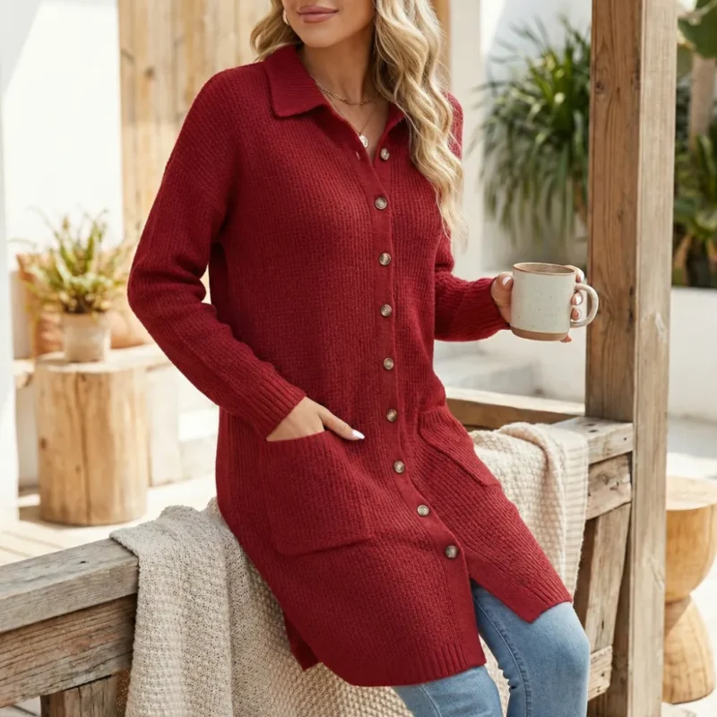 Julia | Lange Strickjacke aus Wolle