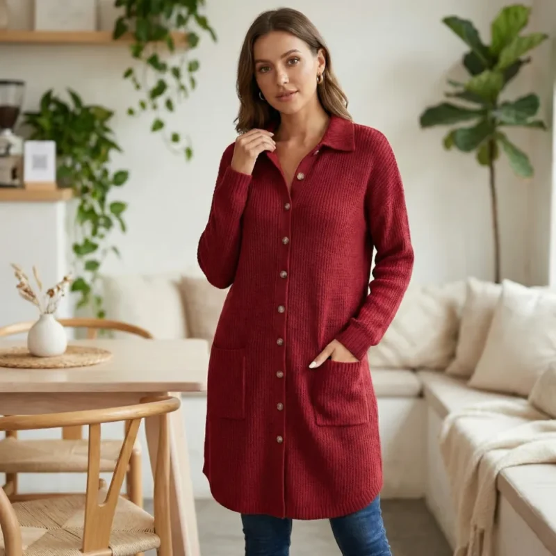 Julia | Lange Strickjacke aus Wolle